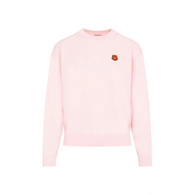 Shop Kenzo Boke Flower Logo Sweater In Pink &amp; Purple