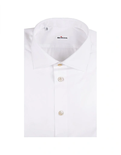 Shop Kiton Cotton Classic Shirt In White