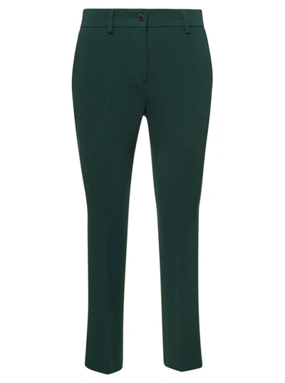 Shop Alberto Biani Leaf Green Slim Pants With Back Pockets Woman