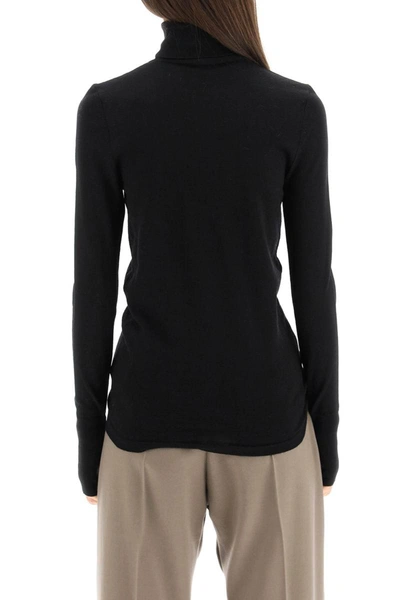 Shop Lemaire Merino Wool Turtleneck Sweater In Black