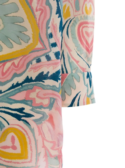 Shop Etro Light Blue Shirt With Multicolored  Graphic Printed Pattern All-over In Silk Woman In Pink