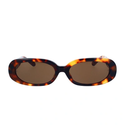 Shop Linda Farrow Sunglasses In Tartarugato