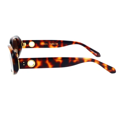 Shop Linda Farrow Sunglasses In Tartarugato