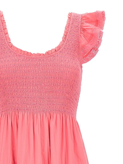 Shop Loveshackfancy 'chessie' Long Dress In Pink