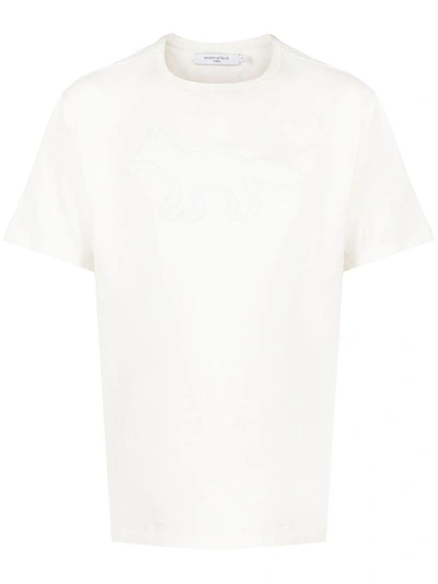 Shop Maison Kitsuné Cotton T-shirt With Logo In White