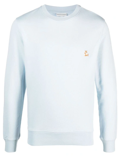 Maison Kitsuné Fox Head Patch Regular Sweatshirt Cirrus Blue In Blue