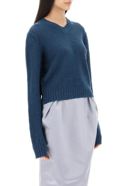 Shop Maison Margiela Boucle Sweater True Hemp In Blue