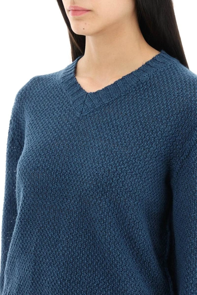 Shop Maison Margiela Boucle Sweater True Hemp In Blue
