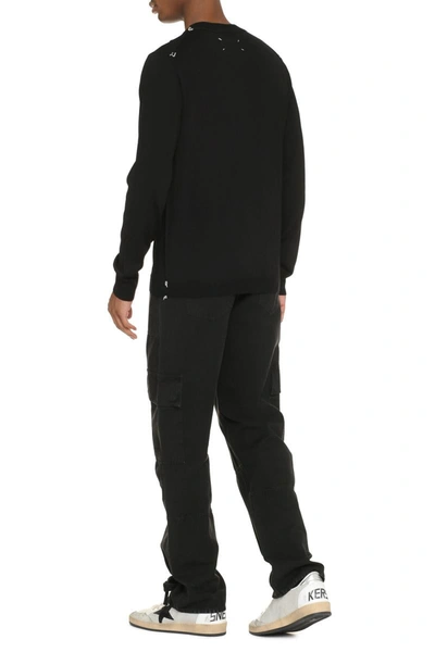 Shop Maison Margiela Crew-neck Wool Sweater In Black