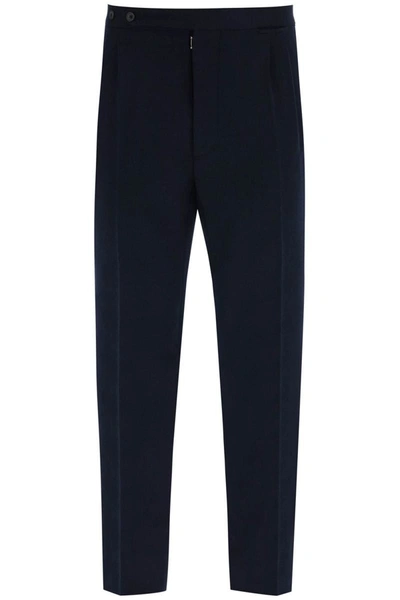 Shop Maison Margiela Milano Stitch Wool Blend Trousers In Blue