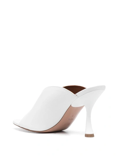 Shop Malone Souliers Henri Leather Heel Mules In White