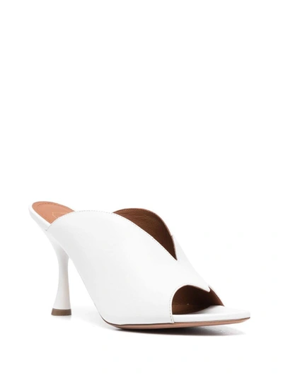 Shop Malone Souliers Henri Leather Heel Mules In White