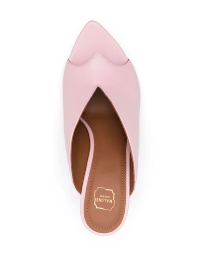 Shop Malone Souliers Henri Leather Heel Mules In Pink