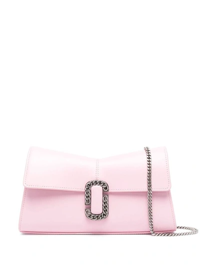 Shop Marc Jacobs Leather Clutch In Pink