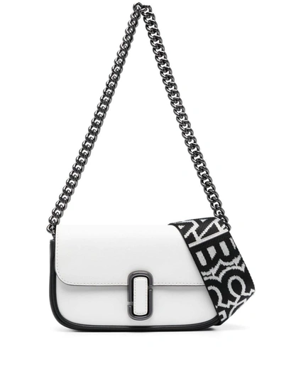 Shop Marc Jacobs The J Marc Mini Leather Shoulder Bag In White