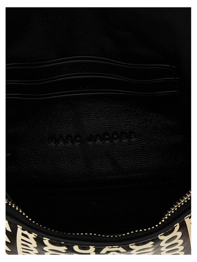 Shop Marc Jacobs The Monogram Leather J Marc Shoulder Bag In White/black