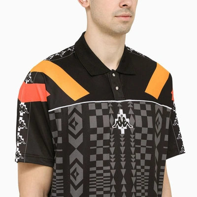 Shop Marcelo Burlon County Of Milan Marcelo Burlon Black/multicolour Polo Shirt With Logo