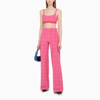 Shop Marine Serre Fuchsia Sponge Trousers In Pink