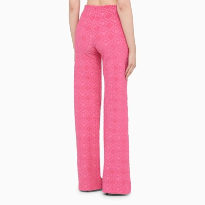 Shop Marine Serre Fuchsia Sponge Trousers In Pink