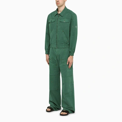 Shop Marine Serre Stretch Trousers In Green