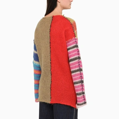 Marni Patchwork Brushed Jacquard-knit Mohair-blend Sweater In Multicolor