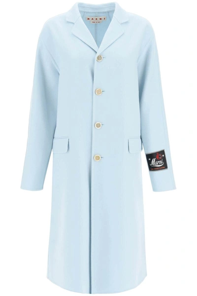 Shop Marni Virgin Wool And Cashmere Coat In Blue