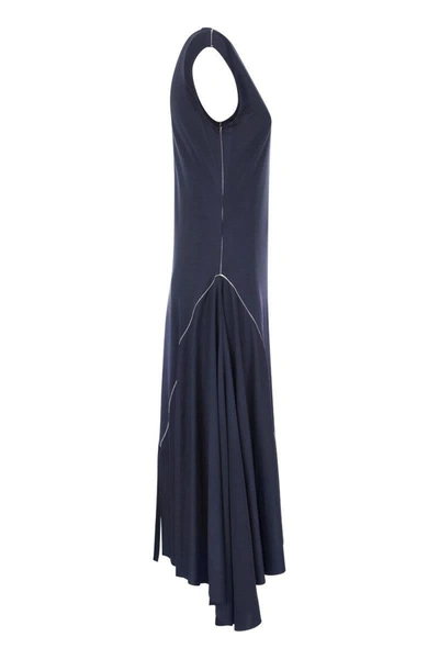 Shop Marni Viscose Jersey Dress In Blue