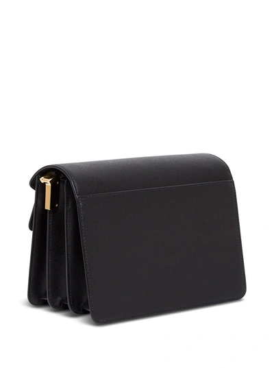 Shop Marni Woman's Black Leather Trunk Crossbody Bag