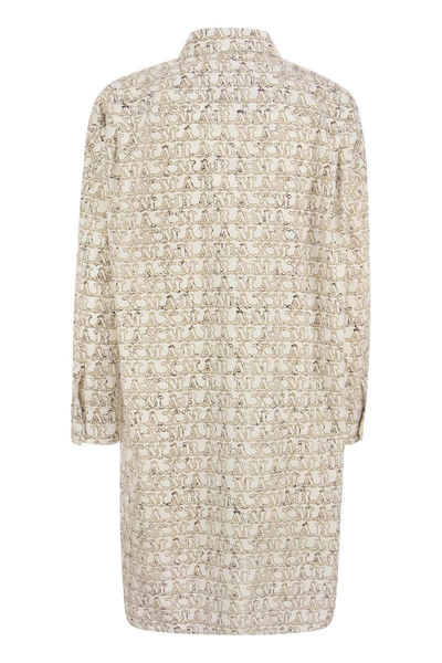 Shop Max Mara Bevanda - Long-sleeved Cotton Dress In Cream