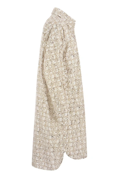 Shop Max Mara Bevanda - Long-sleeved Cotton Dress In Cream