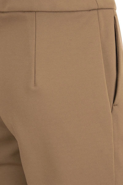 Shop Max Mara Pegno - Viscose Jersey Trousers In Camel