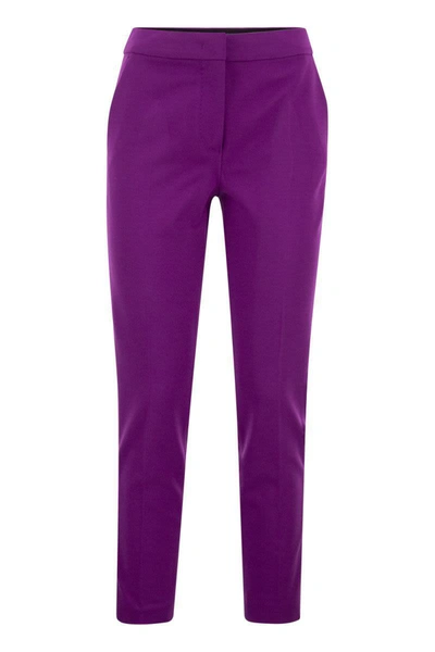 Shop Max Mara Tanga - Jersey Tuxedo Trousers In Purple