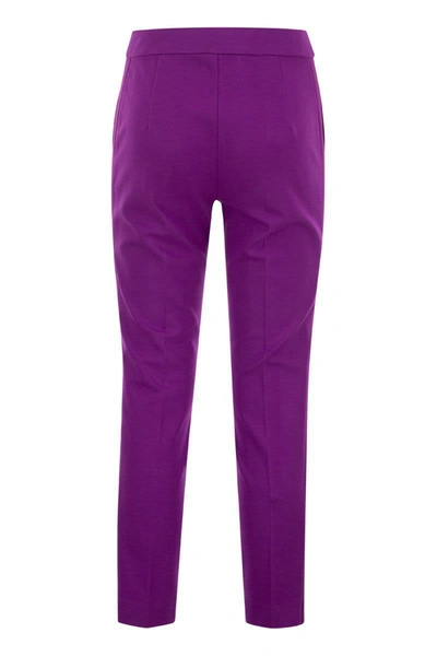 Shop Max Mara Tanga - Jersey Tuxedo Trousers In Purple