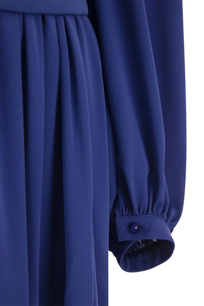 Shop Max Mara Tasca - Silk Georgette Dress In Blue