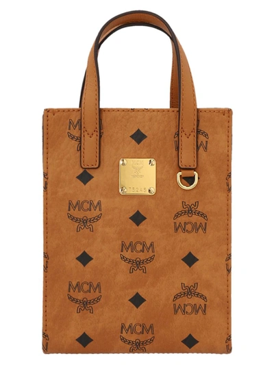 Shop Mcm 'm Veritas Tote X Mini' Crossbody Bag In Brown