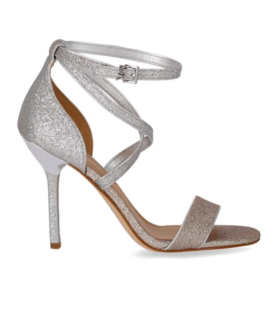 Shop Michael Kors Astrid Glitter Silver Gold Heeled Sandal