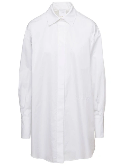 Shop Patou Mini White Shirt Dress With High Cuffs In Cotton Woman