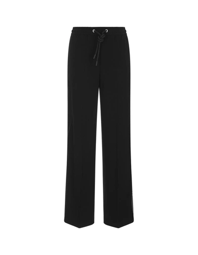 Shop Moncler Satin Sports Trousers In Black