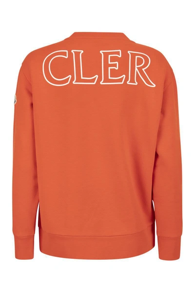 Shop Moncler Sweatshirt With Logo In Coral