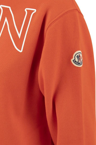 Shop Moncler Sweatshirt With Logo In Coral