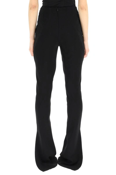 Shop Monot Flared Trousers With Slits In Black
