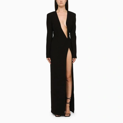 Shop Monot Mônot Long Asymmetrical Dress In Black