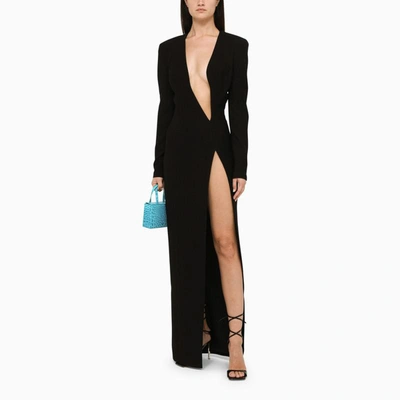 Shop Monot Mônot Long Asymmetrical Dress In Black