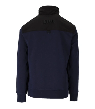 Shop Moose Knuckles Blue Black Borough Sweatshirt