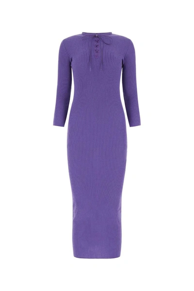 Shop Moschino Long Dresses. In Purple