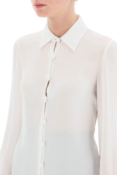 Shop Moschino Silk Shirt In White