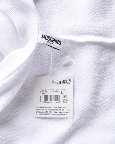 Shop Moschino Swim Sweatshirt Hoodie In White