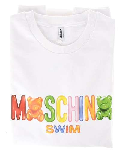 Shop Moschino Swim Sweatshirt Hoodie In White