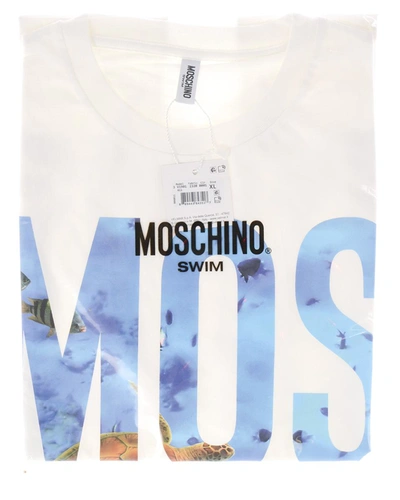 Shop Moschino Swim Topwear In White