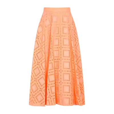 Shop Msgm Skirt In Yellow &amp; Orange
